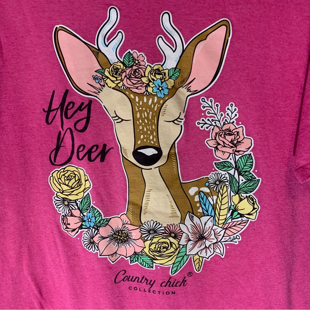 Pink Country Chick (M) Deer Graphic Tee